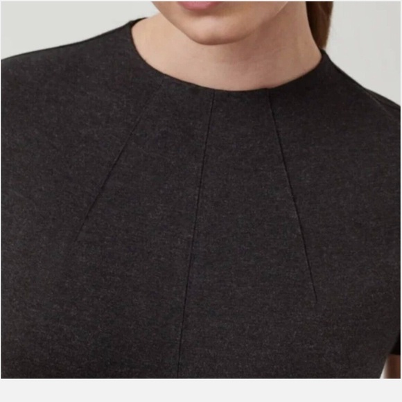 {NWT SPANX The Perfect Funnel Top Crewneck Ponte in Charcoal Heather Gray Large} - Picture 2 of 11